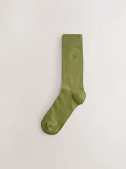 Green/Red/Blue 8 Pack Embroidered Lasting Fresh Socks