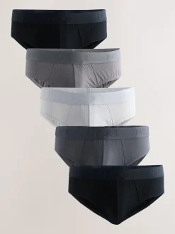 Grey 5 Pack Cotton Rich Briefs