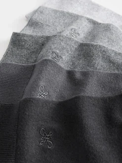 Grey 5 Pack Embroidered Lasting Fresh Socks
