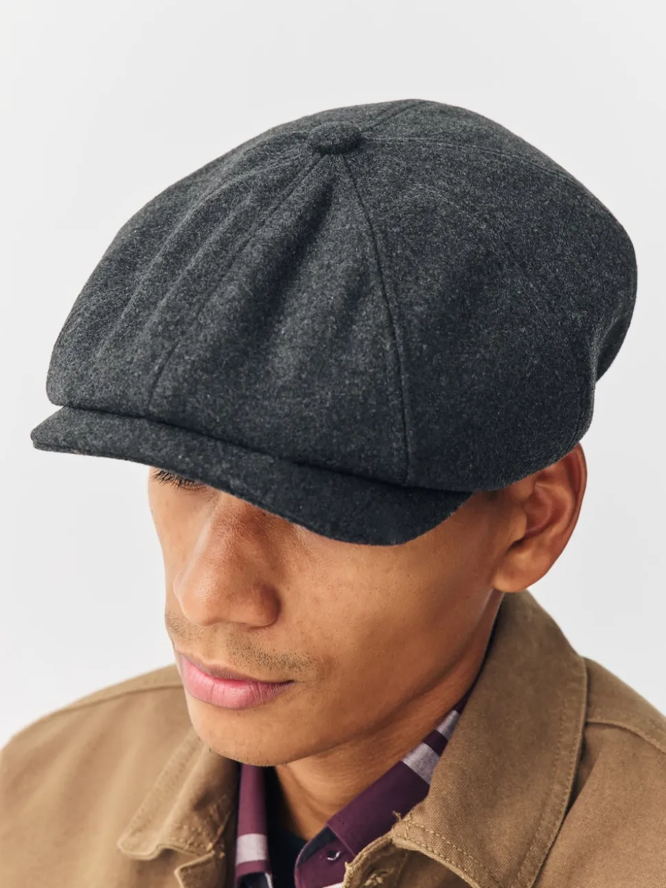 Grey Baker Boy Hat