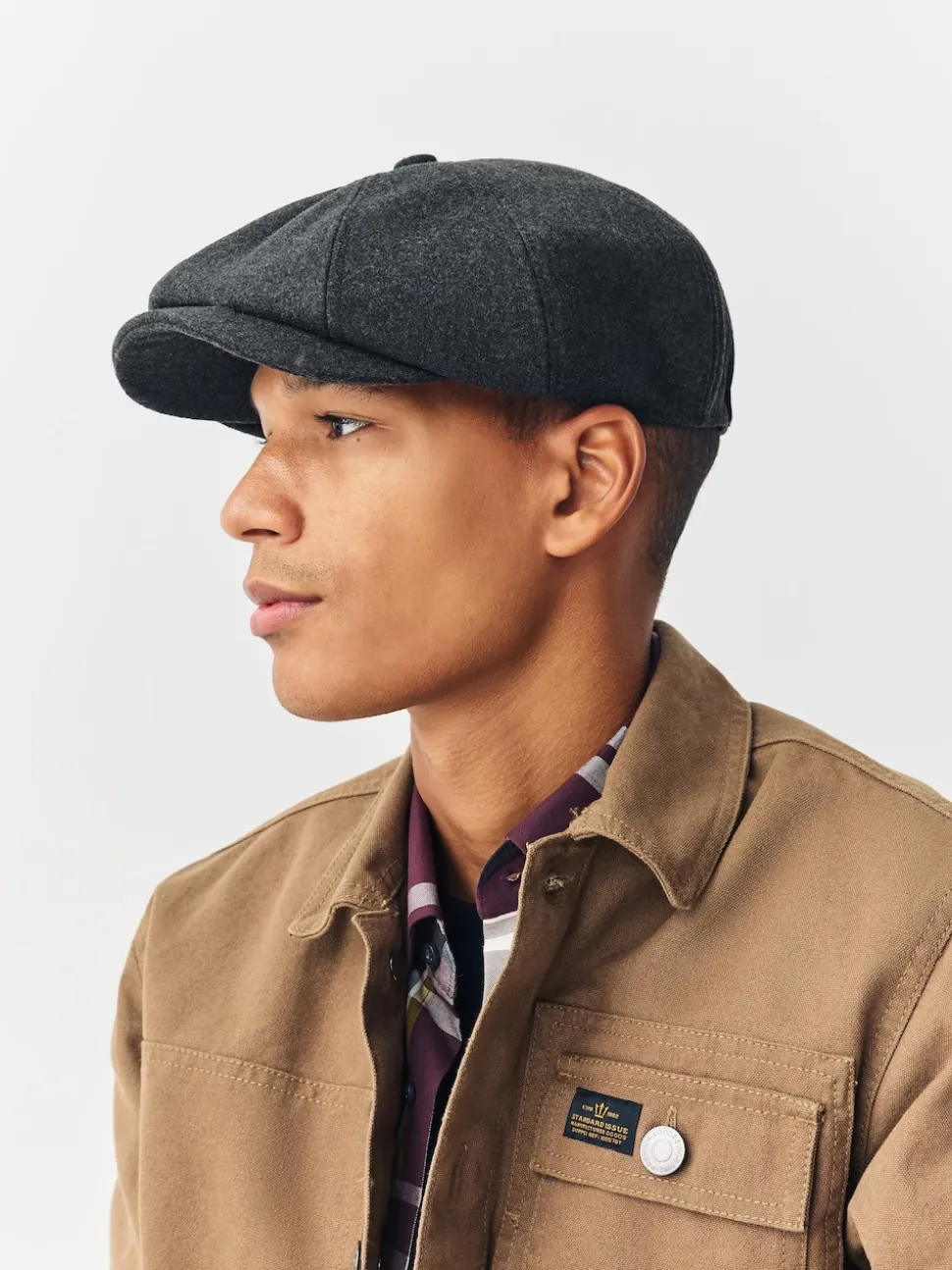 Grey Baker Boy Hat