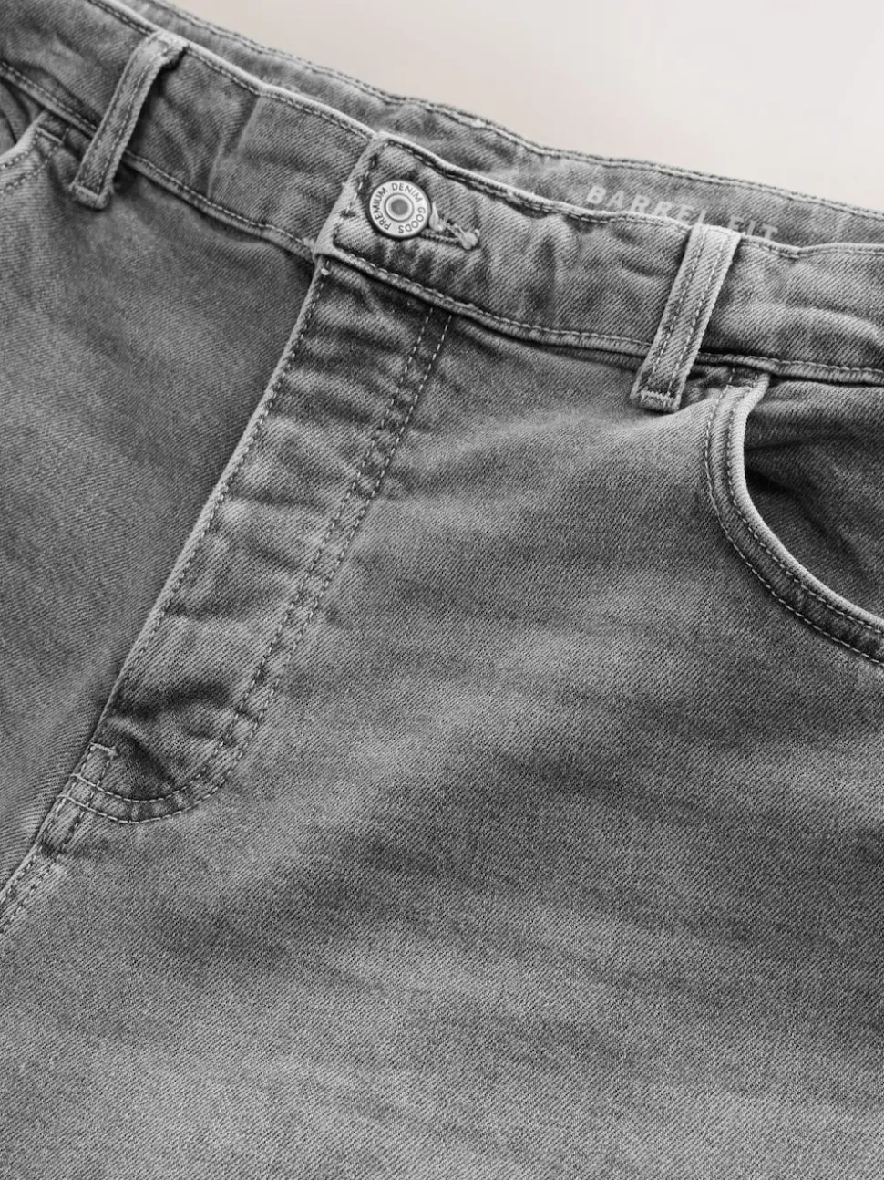 Grey Barrel Fit Vintage Wash Denim Jeans