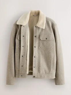 Grey Borg Lined Trucker Jacket
