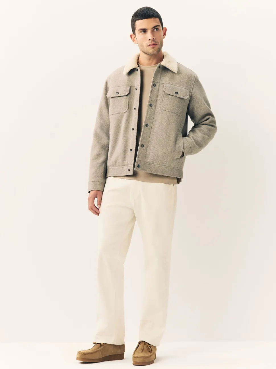 Grey Borg Lined Trucker Jacket