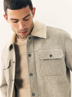 Grey Borg Lined Trucker Jacket