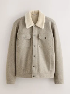 Grey Borg Lined Trucker Jacket