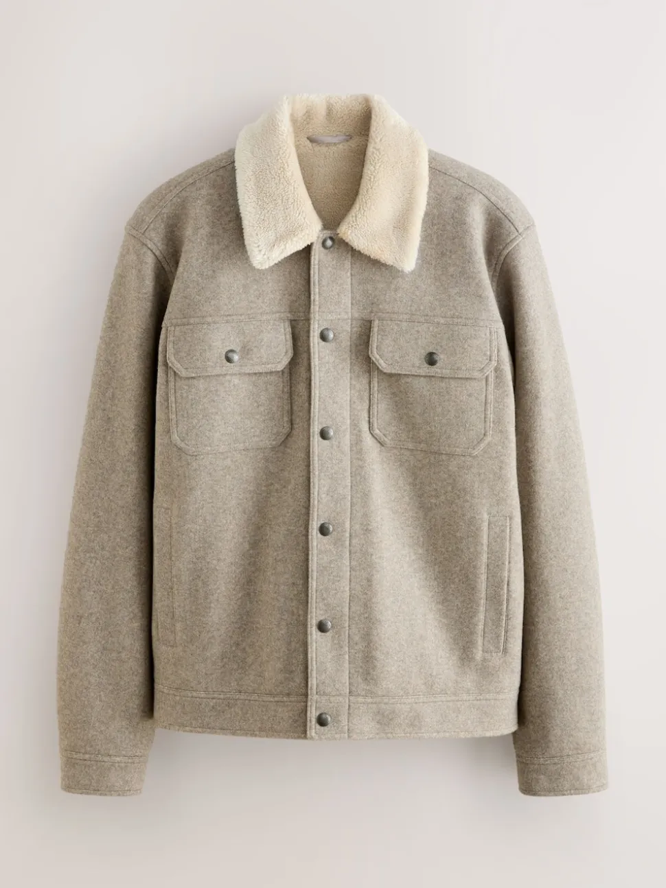 Grey Borg Lined Trucker Jacket