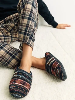 Grey Borg Patterned Slippers
