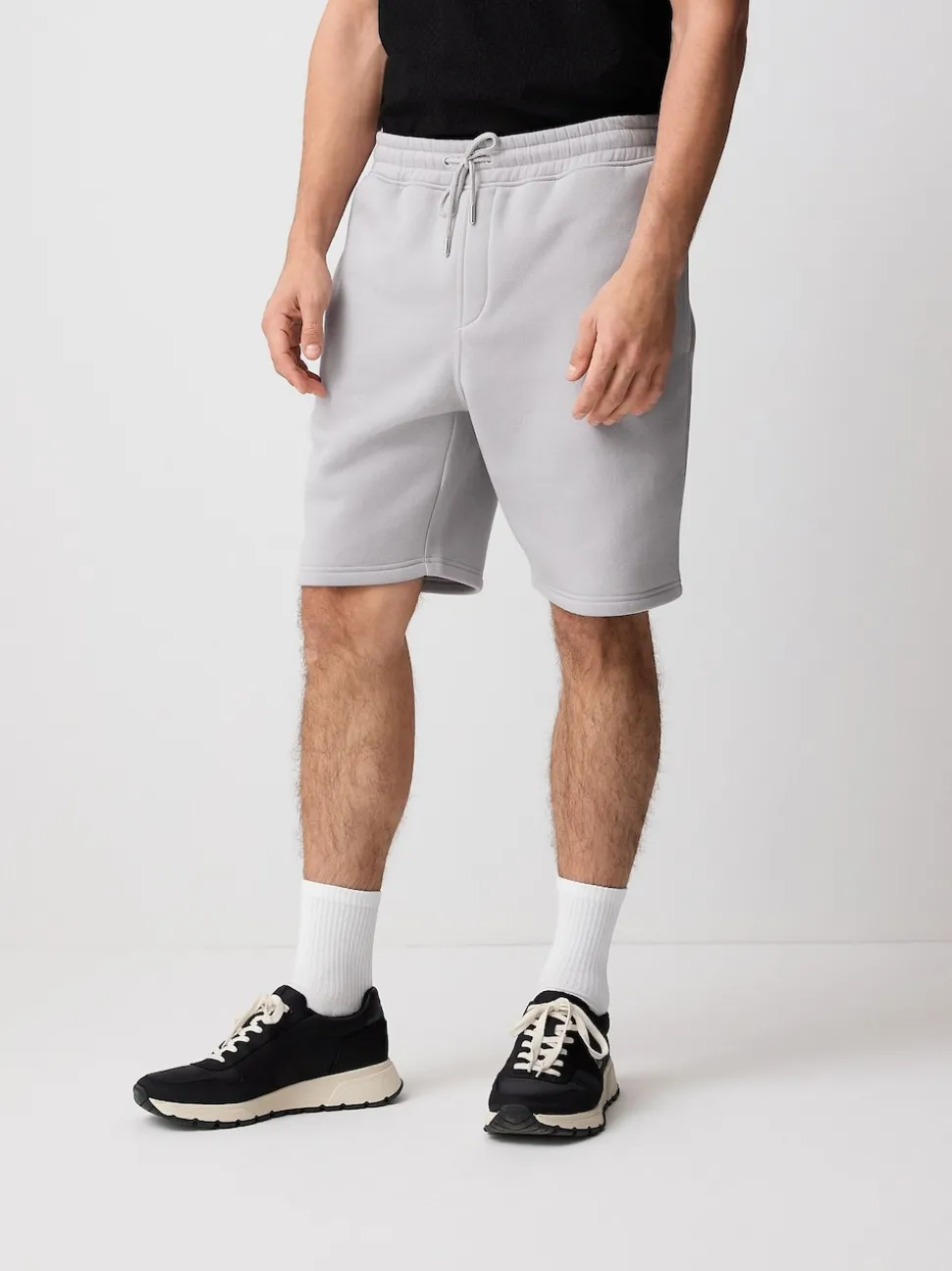 Grey Brushed Jersey Zip Pocket Shorts