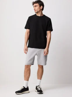Grey Brushed Jersey Zip Pocket Shorts