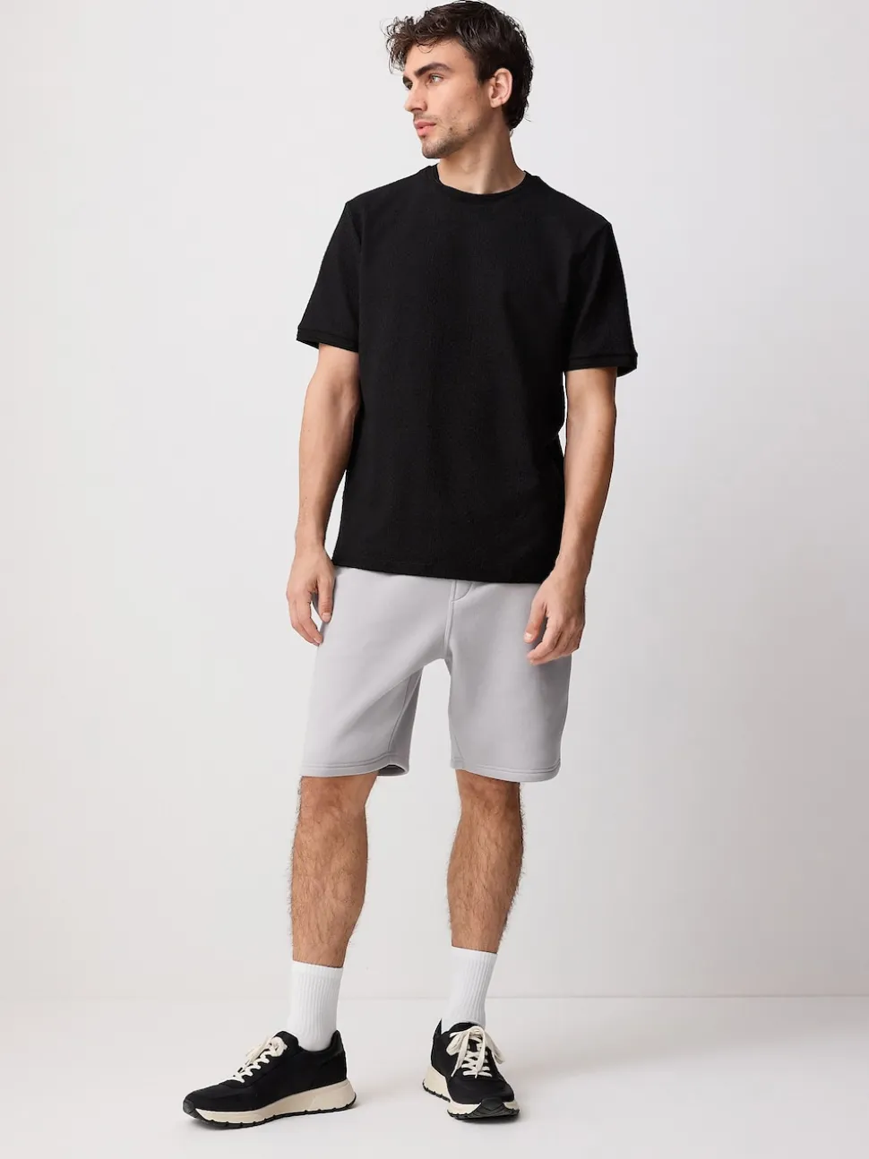 Grey Brushed Jersey Zip Pocket Shorts