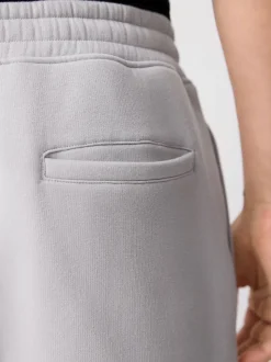 Grey Brushed Jersey Zip Pocket Shorts