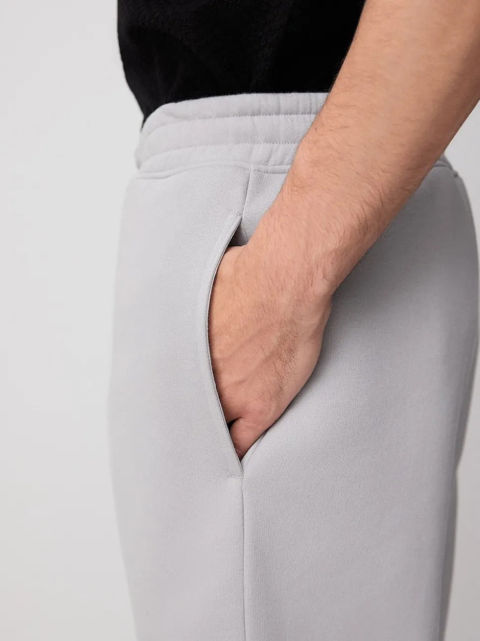 Grey Brushed Jersey Zip Pocket Shorts