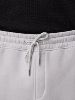 Grey Brushed Jersey Zip Pocket Shorts