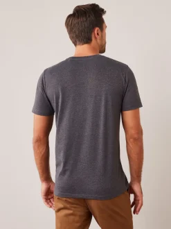 Grey Charcoal Marl Regular Fit Essential Crew Neck Cotton T-Shirt