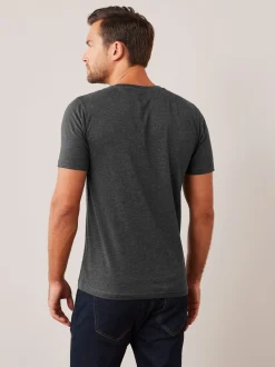 Grey Charcoal Marl Slim Fit Essential Crew Neck Cotton T-Shirt