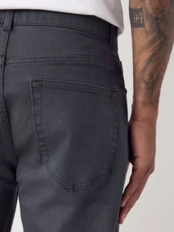 Grey Charcoal Regular Tapered Fit Classic Stretch Jeans