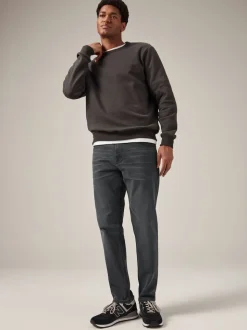 Grey Charcoal Single Slim Fit Classic Stretch Jeans