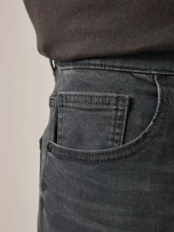 Grey Charcoal Single Slim Fit Classic Stretch Jeans