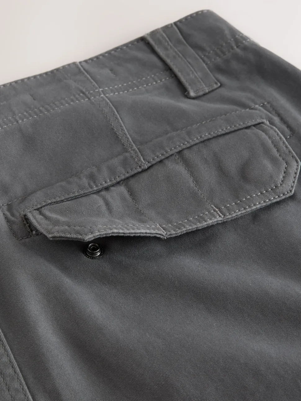 Grey Charcoal Skinny Fit Cotton Stretch Cargo Trousers