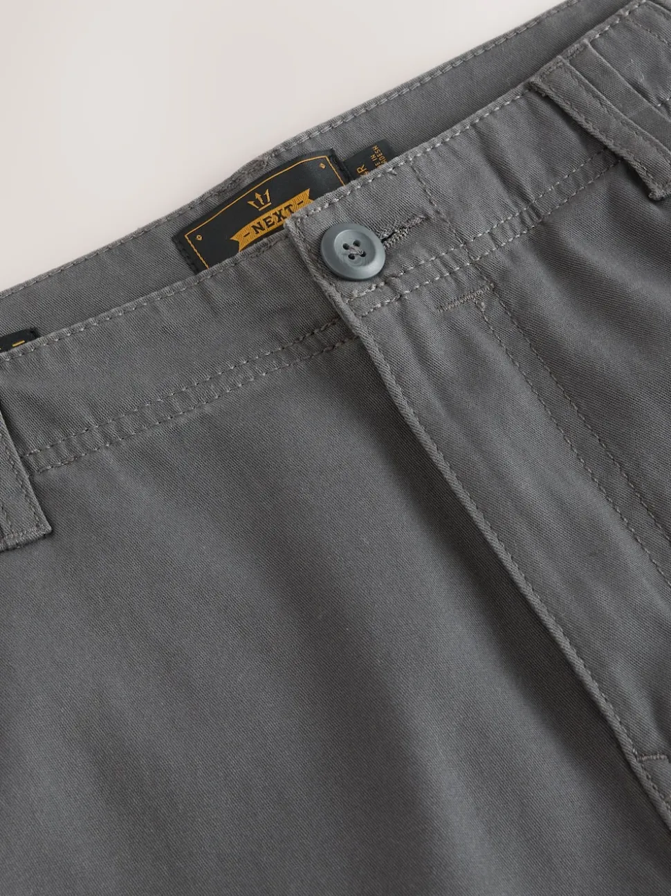 Grey Charcoal Skinny Fit Cotton Stretch Cargo Trousers