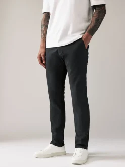 Grey Charcoal Slim Fit Stretch Chinos Trousers