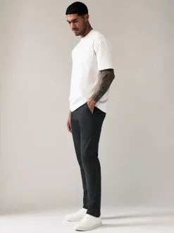Grey Charcoal Slim Fit Stretch Chinos Trousers