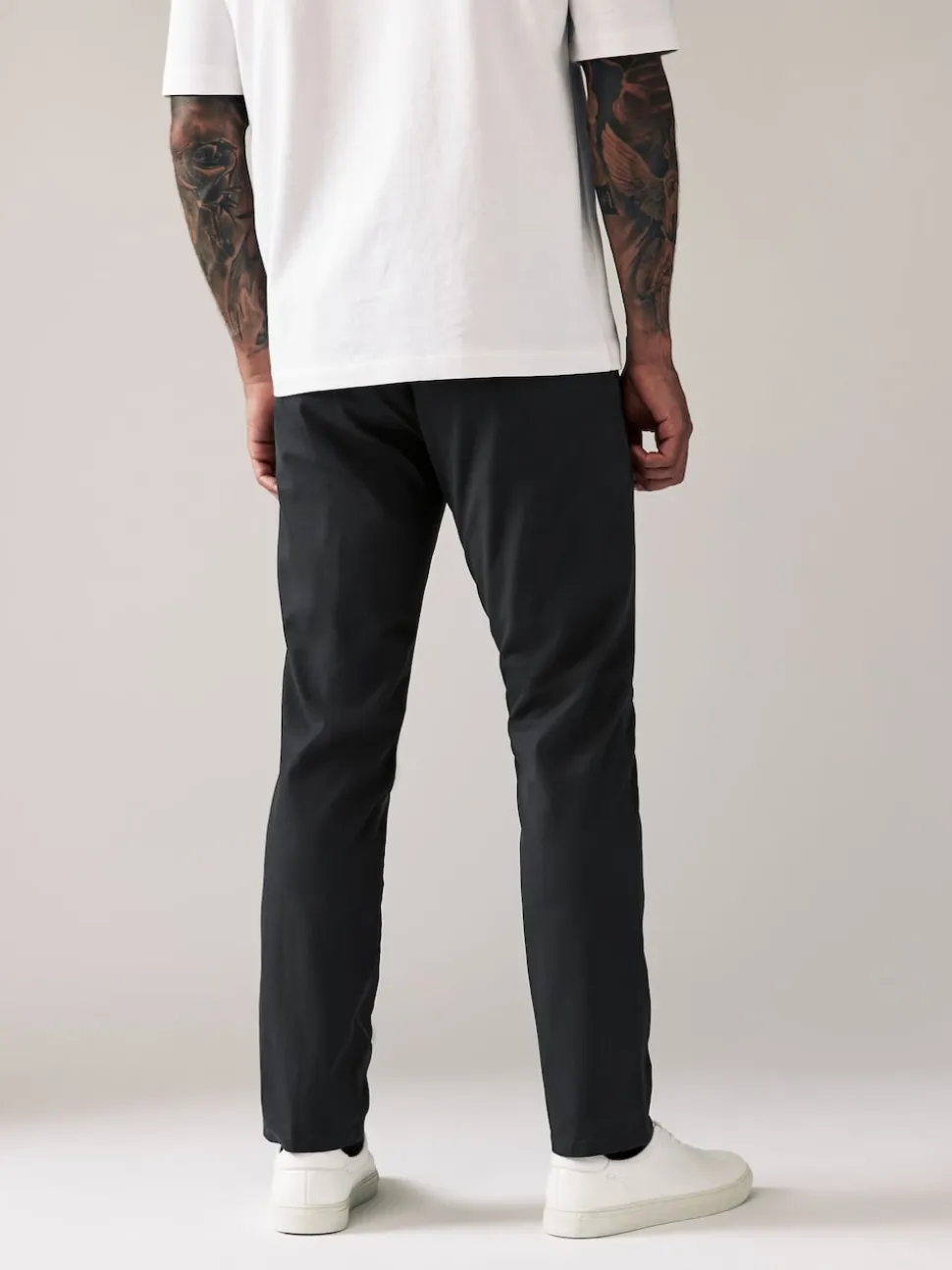 Grey Charcoal Slim Fit Stretch Chinos Trousers