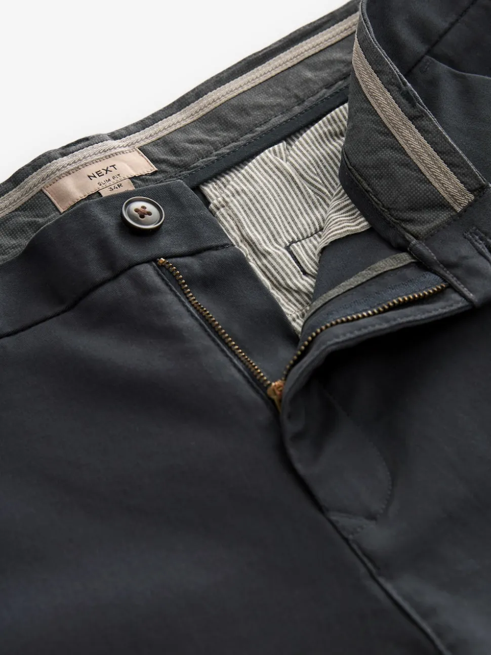 Grey Charcoal Slim Fit Stretch Chinos Trousers