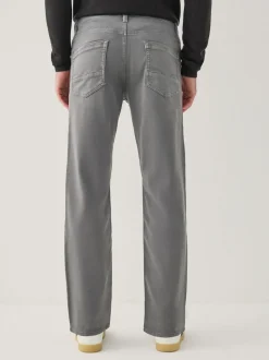 Grey Charcoal Straight Fit Comfort Stretch Jeans