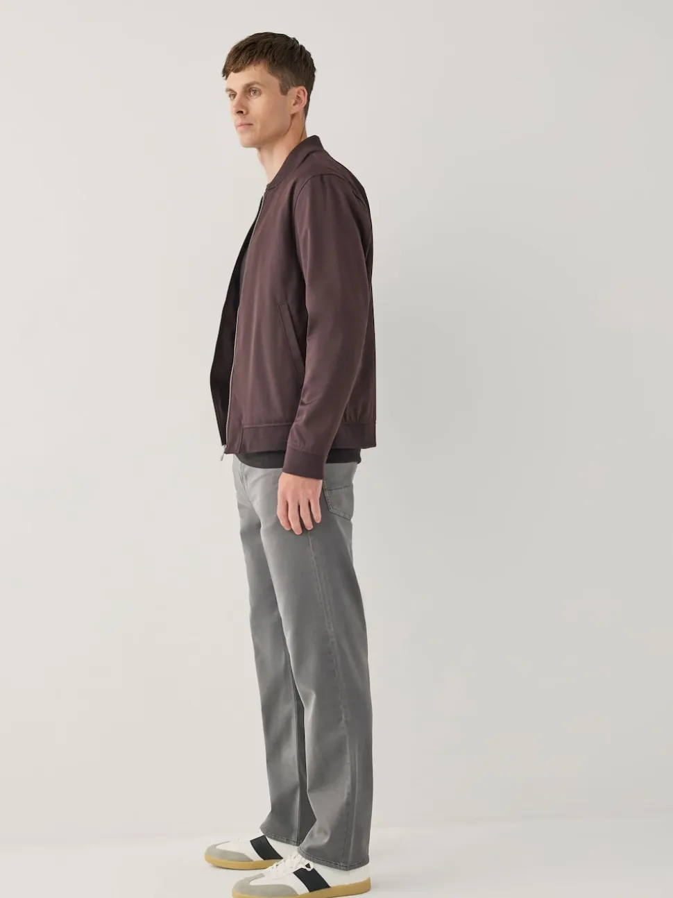 Grey Charcoal Straight Fit Comfort Stretch Jeans