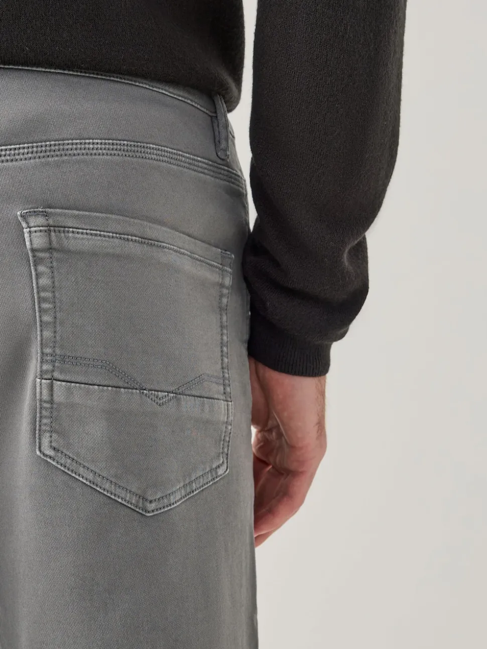 Grey Charcoal Straight Fit Comfort Stretch Jeans