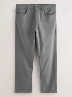 Grey Charcoal Straight Fit Comfort Stretch Jeans