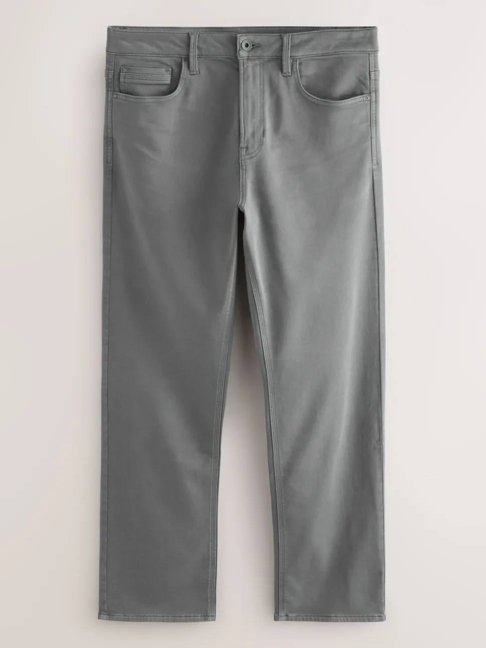 Grey Charcoal Straight Fit Comfort Stretch Jeans