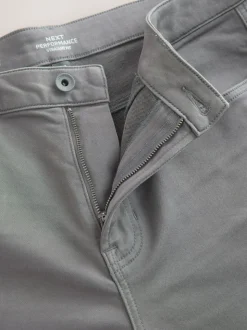 Grey Charcoal Straight Fit Comfort Stretch Jeans