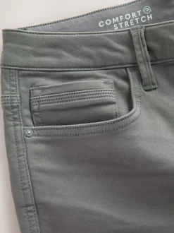 Grey Charcoal Straight Fit Comfort Stretch Jeans