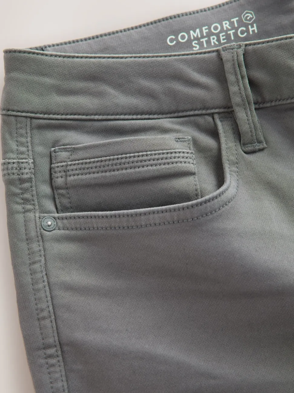 Grey Charcoal Straight Fit Comfort Stretch Jeans