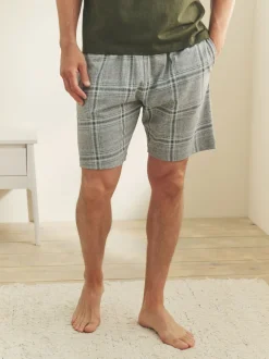 Grey Check Jersey Short Pyjamas Set