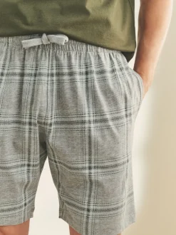 Grey Check Jersey Short Pyjamas Set
