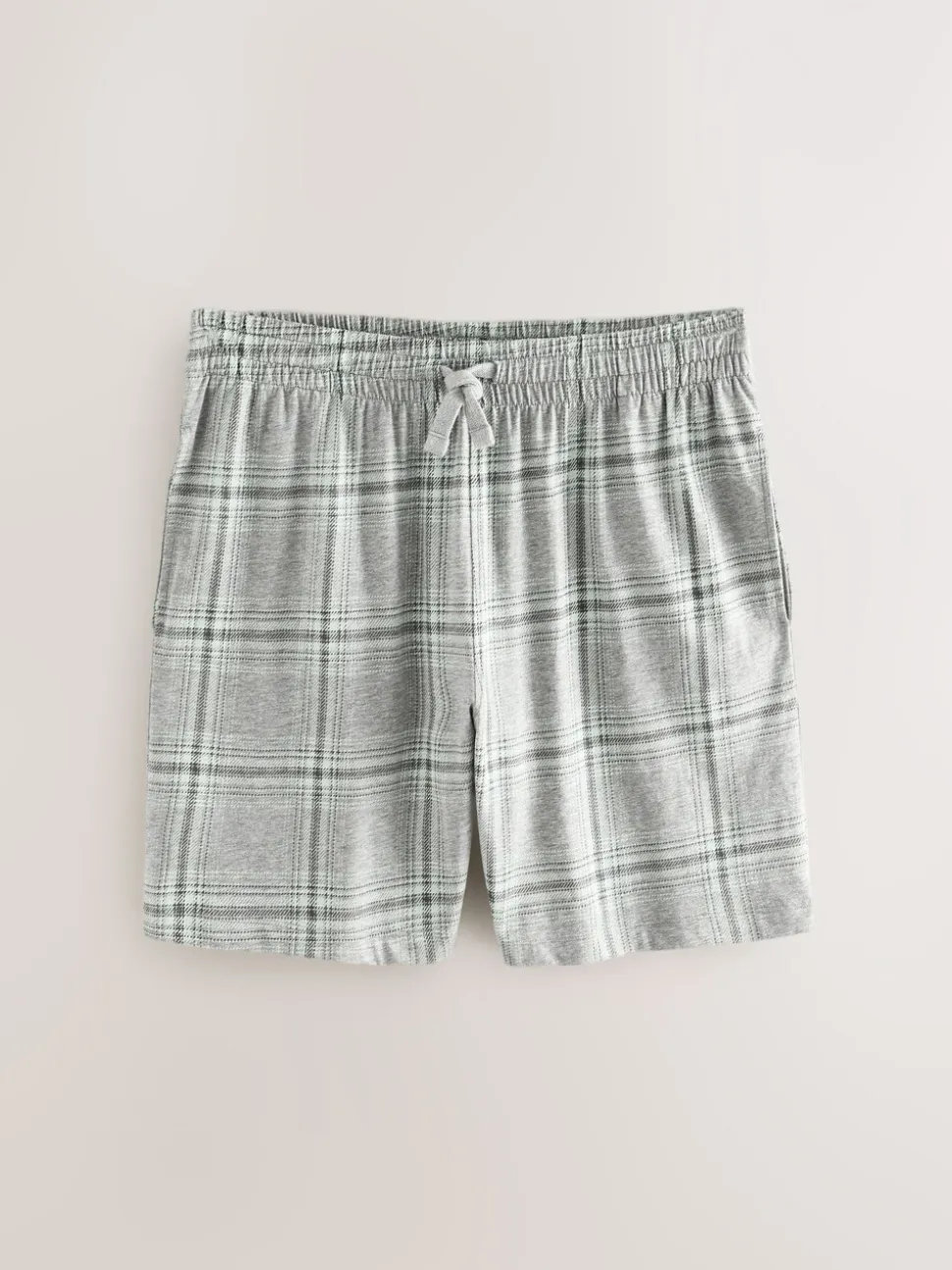 Grey Check Jersey Short Pyjamas Set