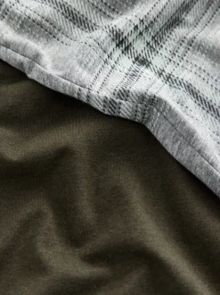 Grey Check Jersey Short Pyjamas Set