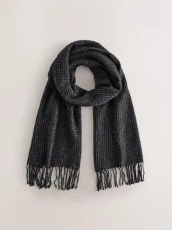 Grey Check Smart Woven Scarf