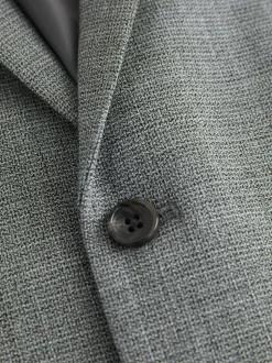 Grey Contrast Fabric Detail Suit Waistcoat
