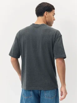 Grey Dark Marl Relaxed Fit Heavyweight T-Shirt