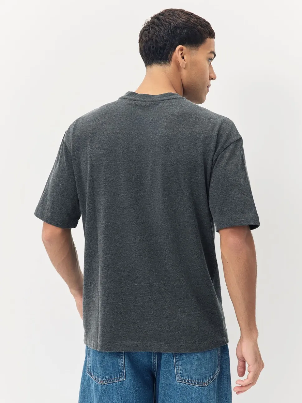 Grey Dark Marl Relaxed Fit Heavyweight T-Shirt