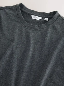 Grey Dark Marl Relaxed Fit Heavyweight T-Shirt