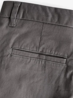 Grey Dark Slim Fit Stretch Chinos Trousers