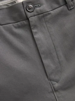 Grey Dark Straight Fit Stretch Chinos Trousers