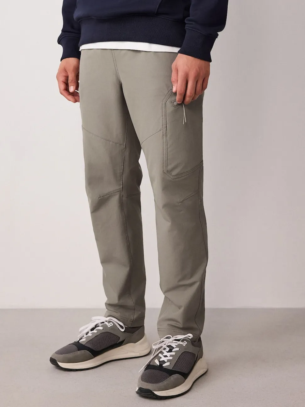 Grey DryTech Slim Fit Tech Stretch Utility Cargo Trousers