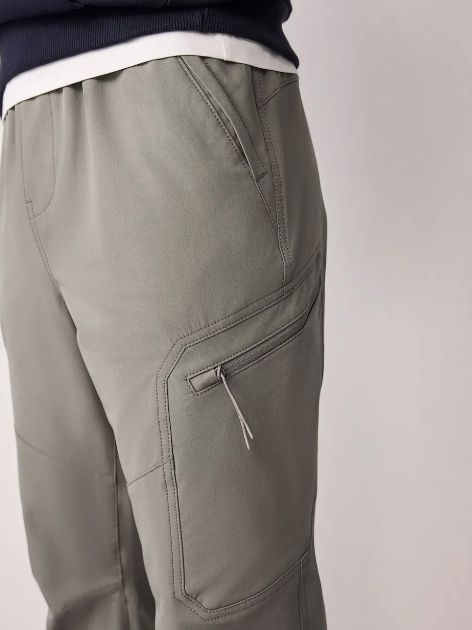 Grey DryTech Slim Fit Tech Stretch Utility Cargo Trousers